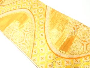 流水に花七宝模様織出しリバーシブル全通袋帯